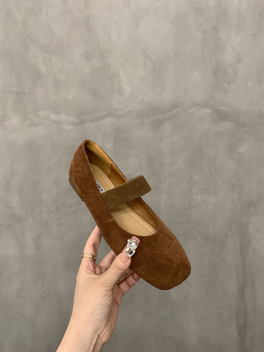 Simple Round Head With Summer French Vintage Soft Bottom Small Single-layer Shoes