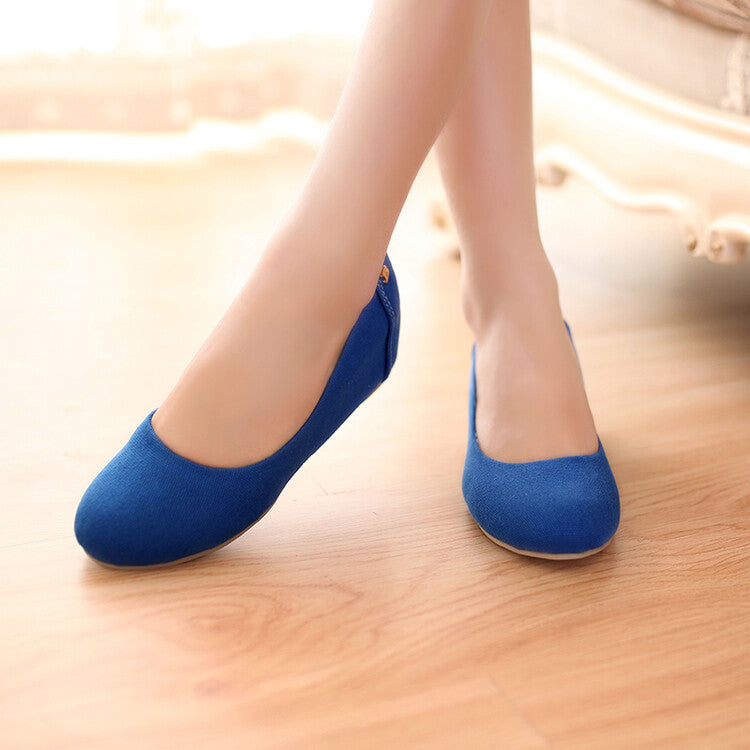 Fashion Ladies Round Toe Low Top Fashion Shoes