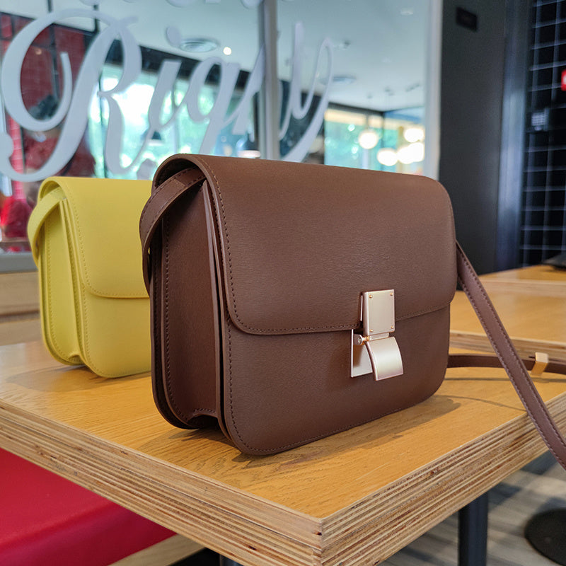 Tofu Tasche aus Leder, One-Shoulder-Messenger