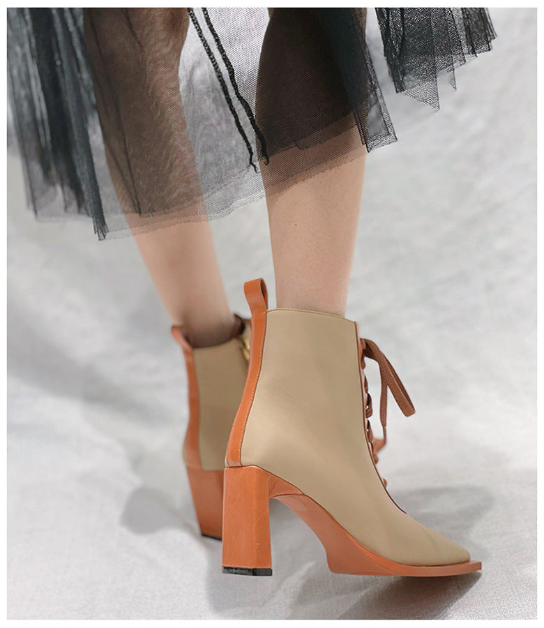 New Autumn And Winter Korean Style Retro Chunky Heel Ankle Boots