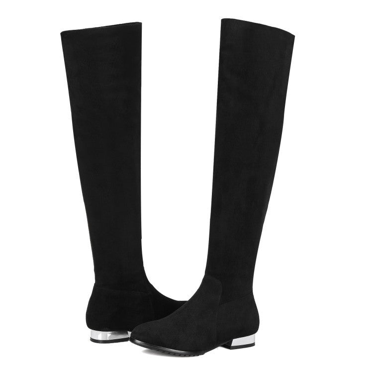 Suede Over The Knee Boots Women's Elastic Boots