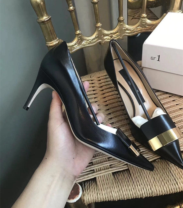 Fashion Solid Color Women's Pointed Toe Stiletto Shoes