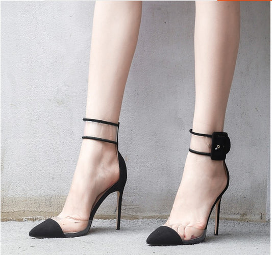 Women's Leather Versatile Slim High Heels