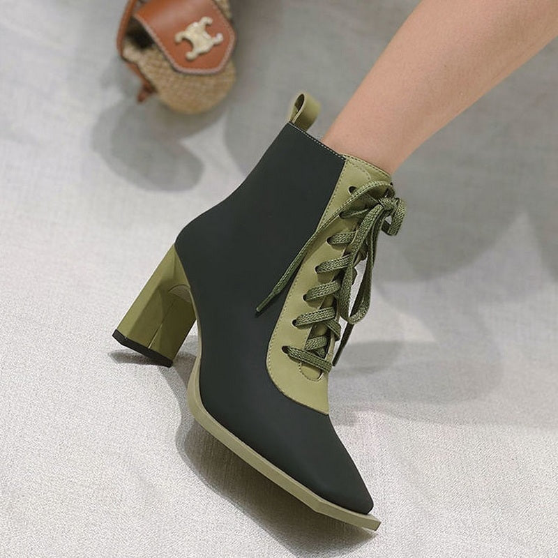 New Autumn And Winter Korean Style Retro Chunky Heel Ankle Boots