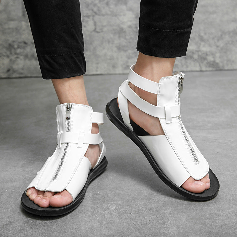 Plus Größe Reißverschluss Römersandalen Casual Hollow Out