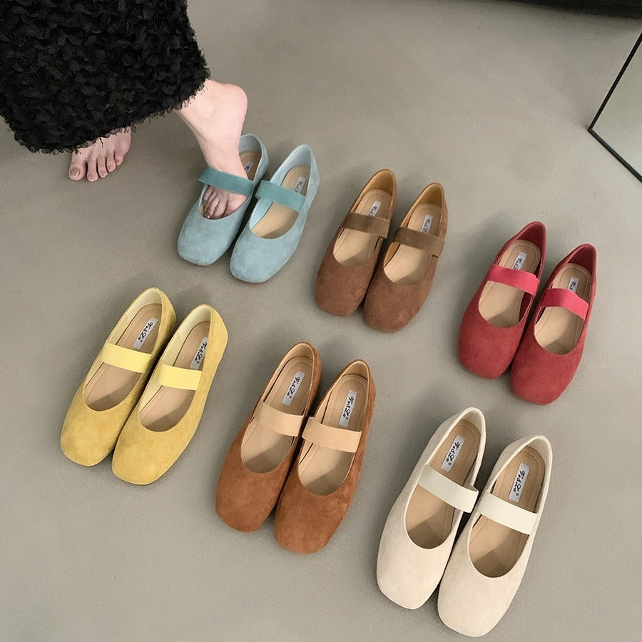 Simple Round Head With Summer French Vintage Soft Bottom Small Single-layer Shoes