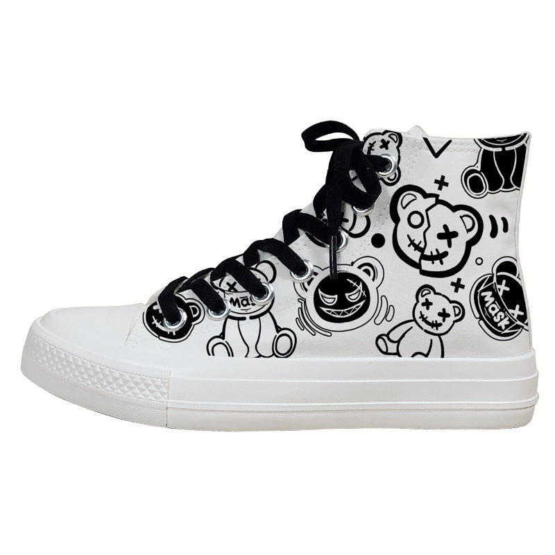 Women's High Top Trendy Graffiti Personalized Canvas Shoes