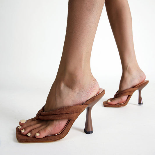 Flip-Flop Fischgräten-Stiletto-Hausschuhe Einfacher Stil