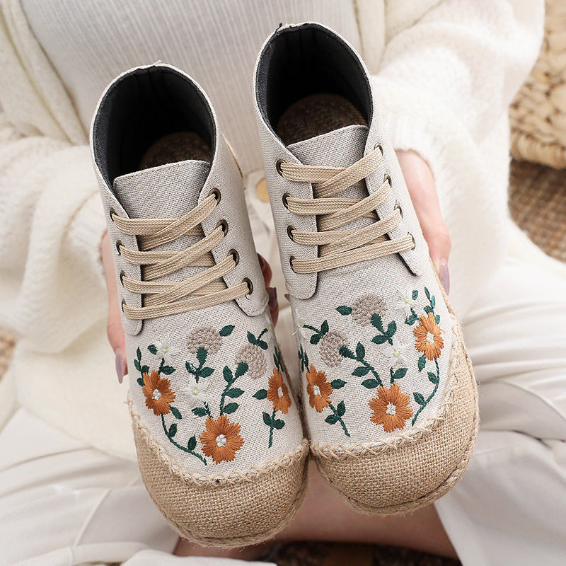 New Ethnic Style Embroidered Flower Daisy Women's Shoes