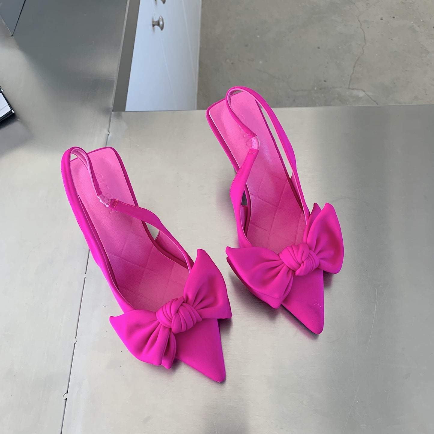 Women's Pointed Toe Stiletto Bow High Heel Sandals