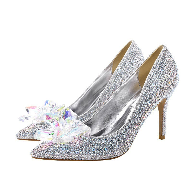 Fashion Solid Color Women's Rhinestone High Heels