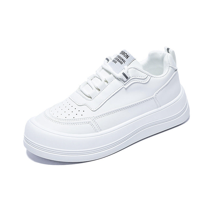 Zapatos blancos de punta grande con suela gruesa y diseño de bizcocho para mujer