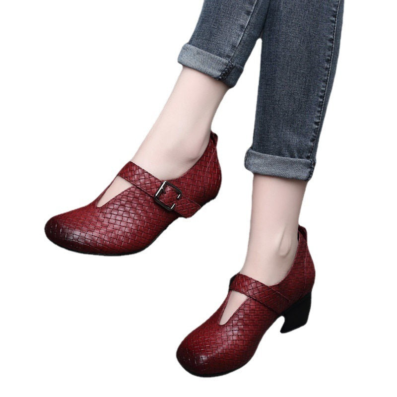 Damen Sommer Neue Retro Quadratische Zehen Schuhe