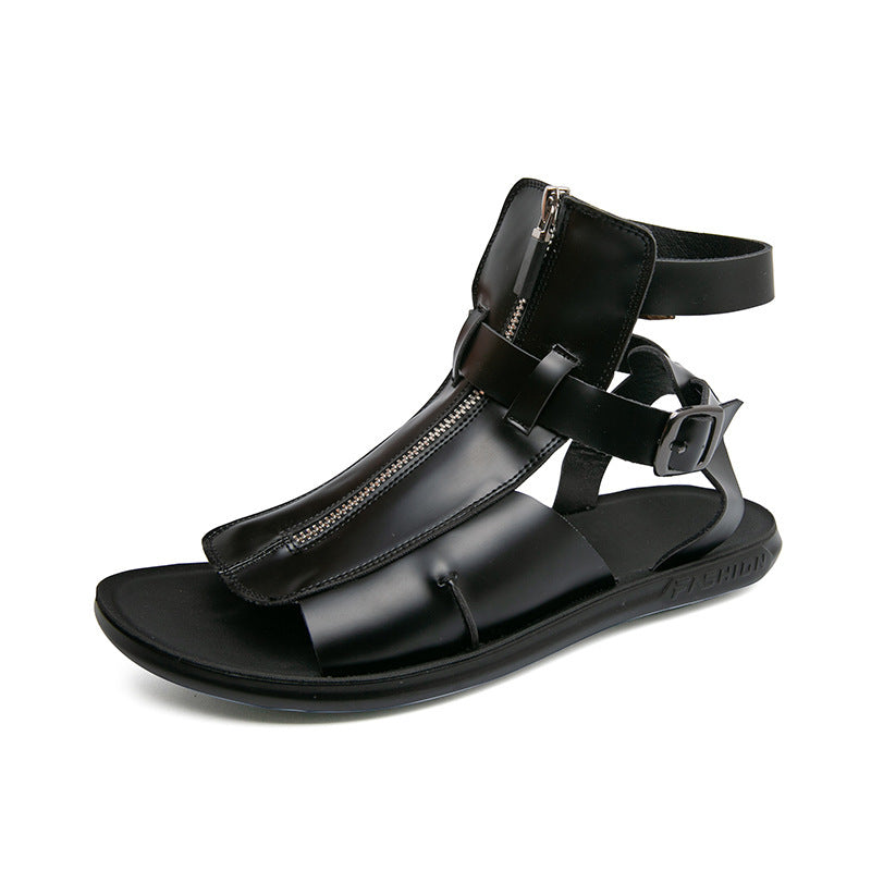 Plus Größe Reißverschluss Römersandalen Casual Hollow Out