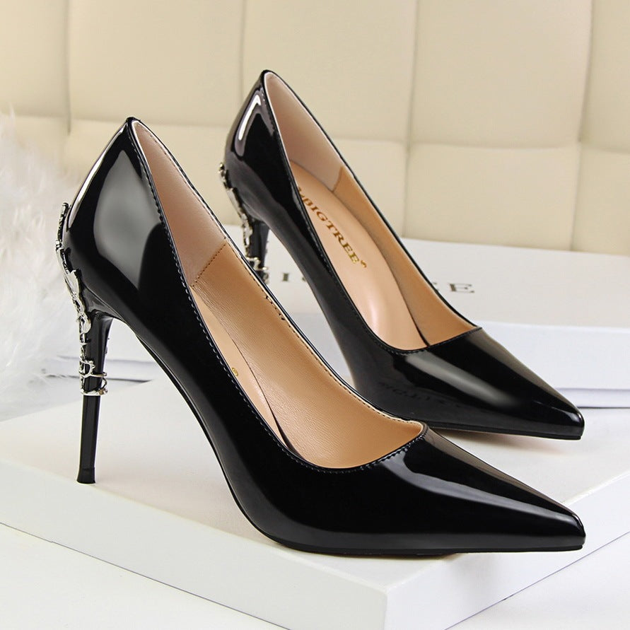 Fashion Metal Heel Women's Shoes Stiletto High Heel