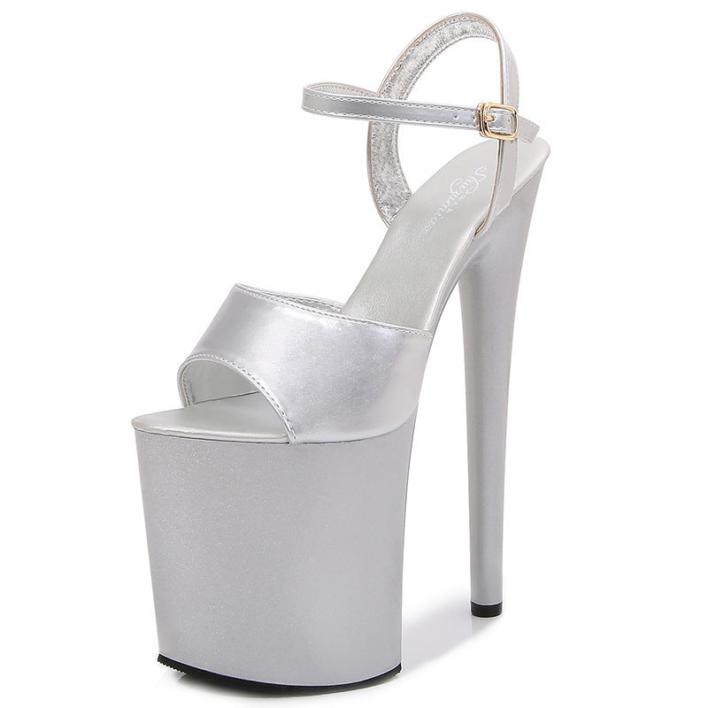 Patent Leather 20cm Special High Heels Stiletto Sexy Peep Toe Platform Platform High Heel Platform Shoes