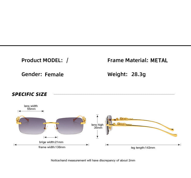 Gafas de sol de metal con cabeza de leopardo retro Gafas transfronterizas