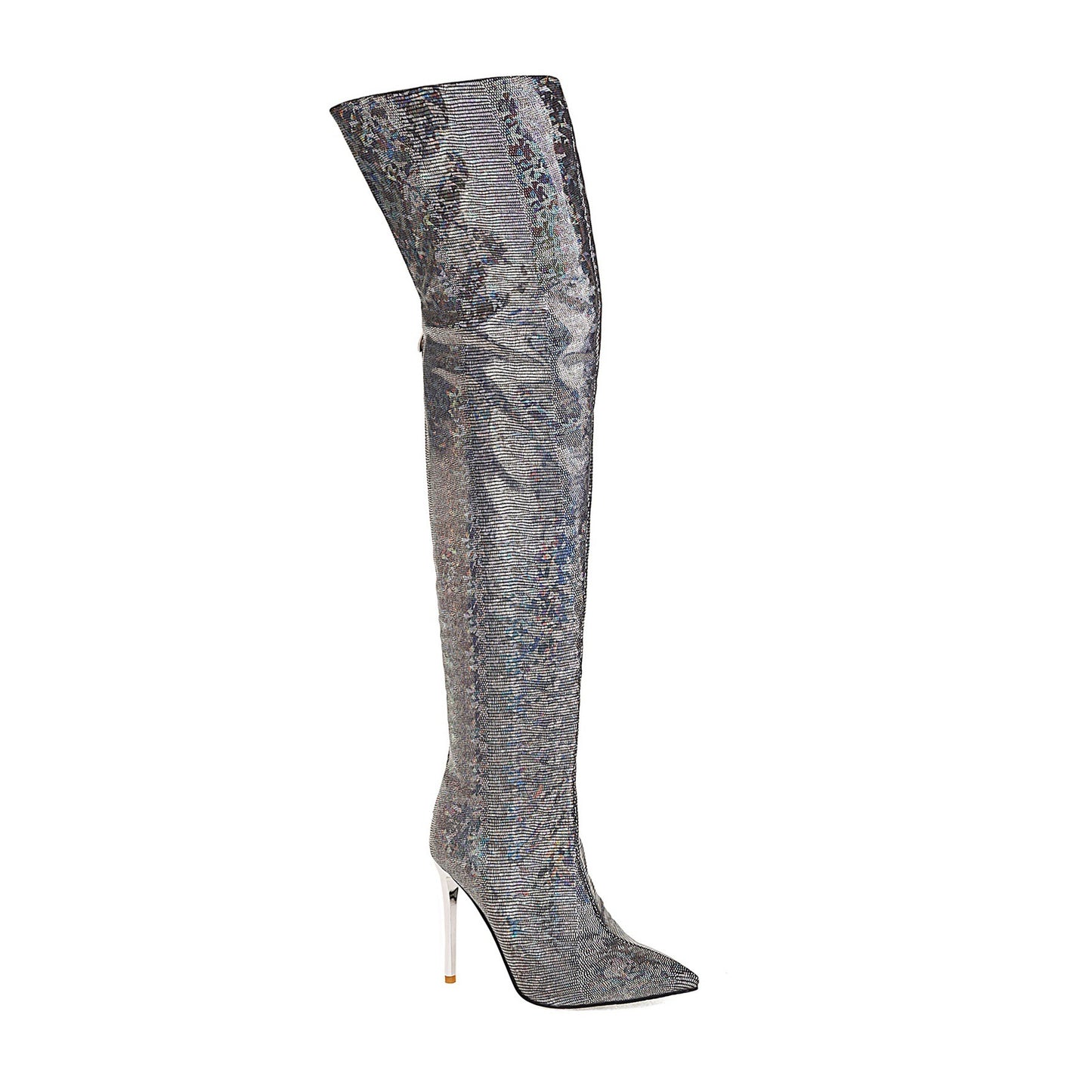 Overknee-Stiefel mit spitzer Zehenpartie und Stilettoabsatz