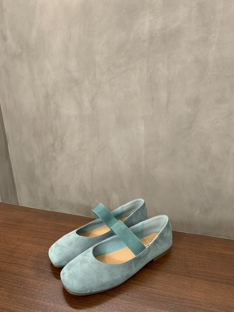 Simple Round Head With Summer French Vintage Soft Bottom Small Single-layer Shoes