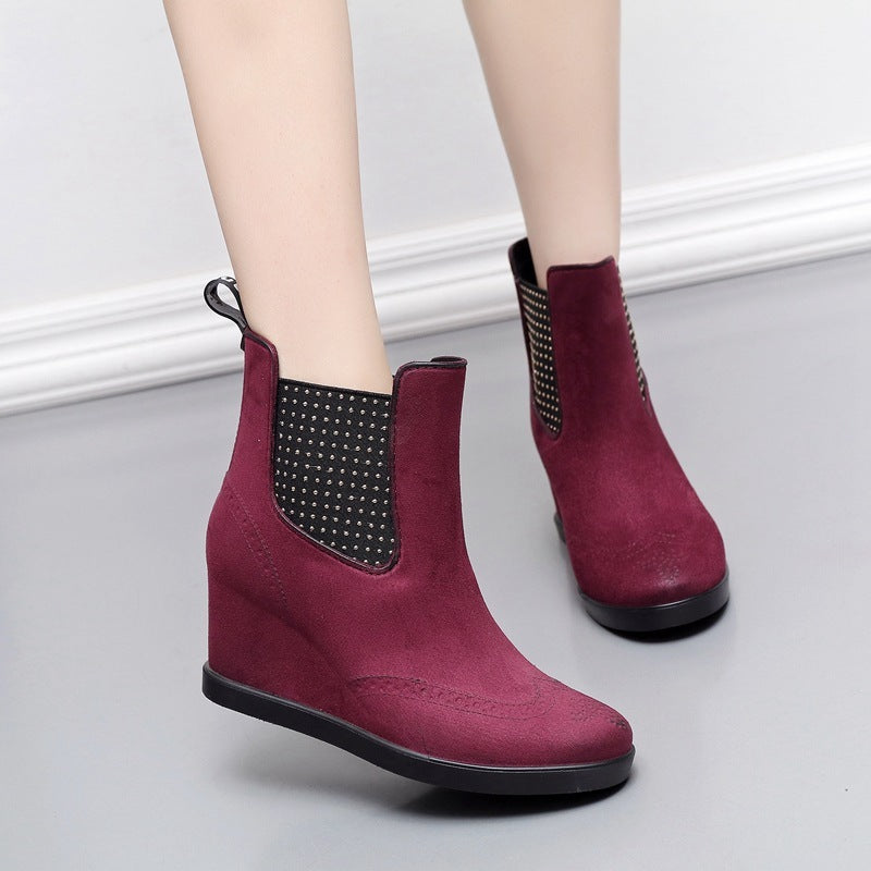 Women's Short Wedges Non-slip Rain Boots