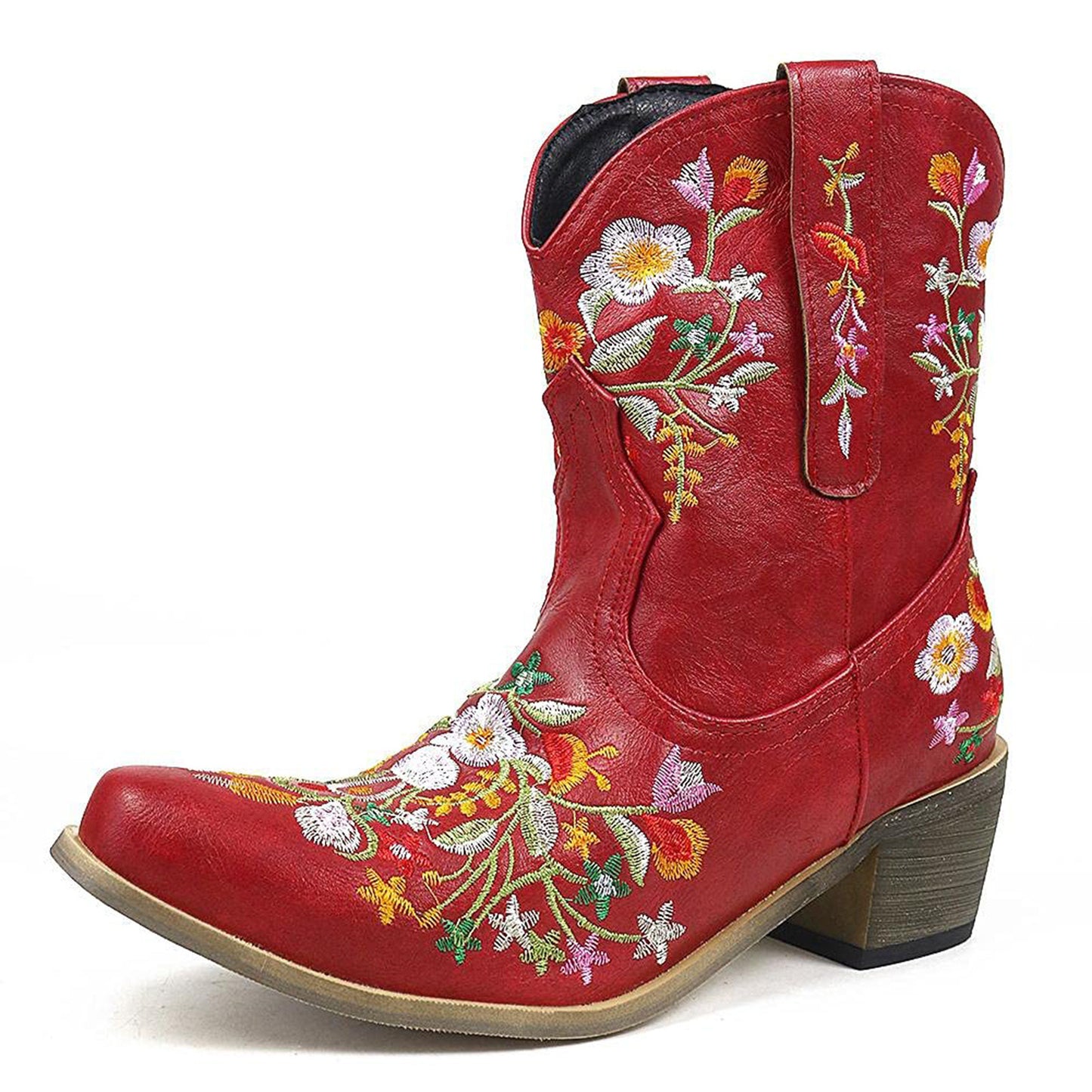 Women's Fashion Comfortable Low Heel Embroidered Boots