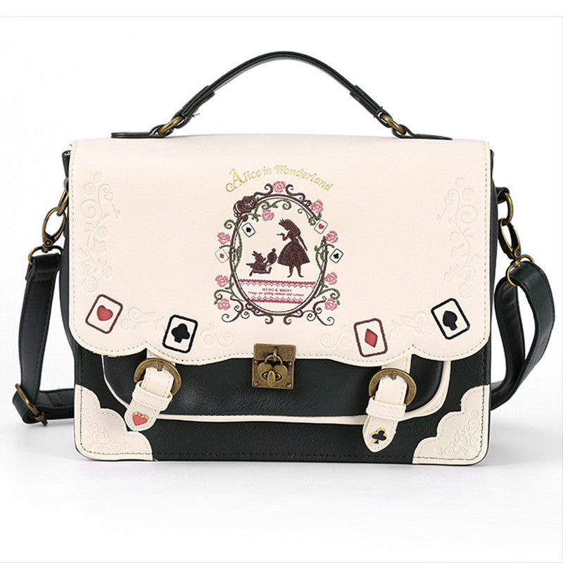 Women's Fashion Embroidered Bow Crossbody Backpack