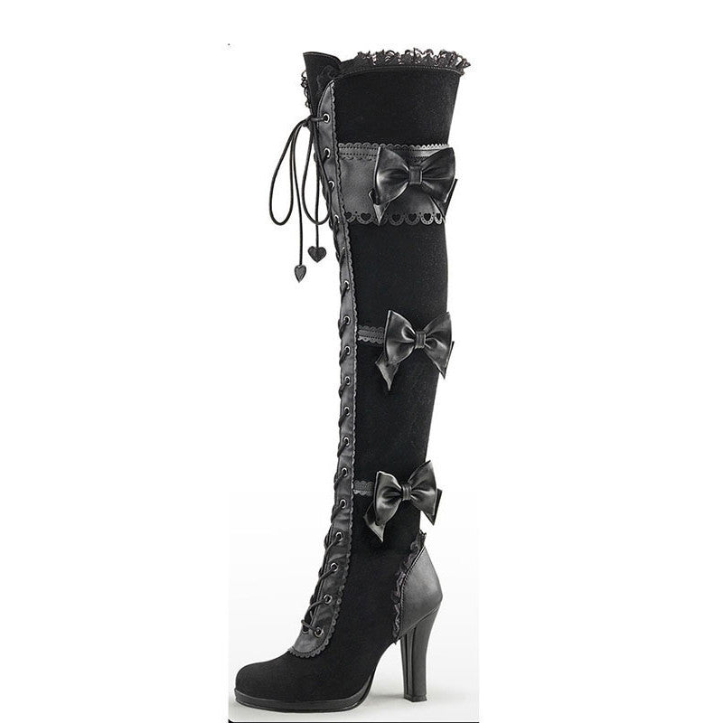 Europäische und amerikanische Cosplay-Stiefel mit Fliege für Damen