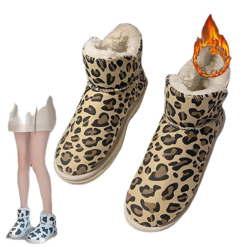 Botas de nieve con estampado de leopardo y aislamiento