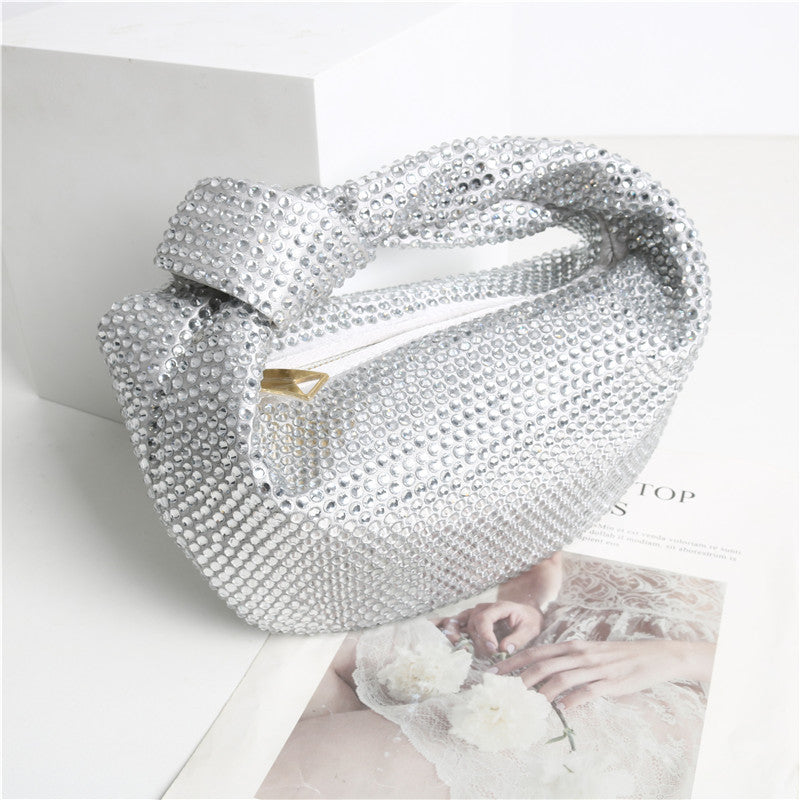 Women's Rhinestone Knotted Underarm Shoulder Bag