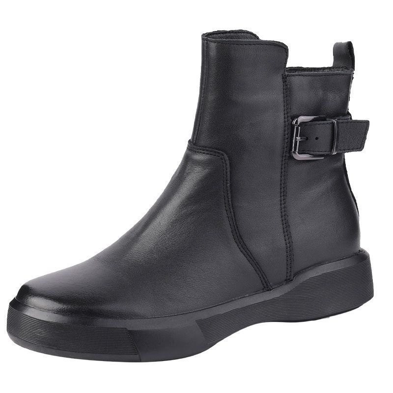 Vintage Schuhe Damen Stiefeletten mit Schnalle seitlichem Reißverschluss