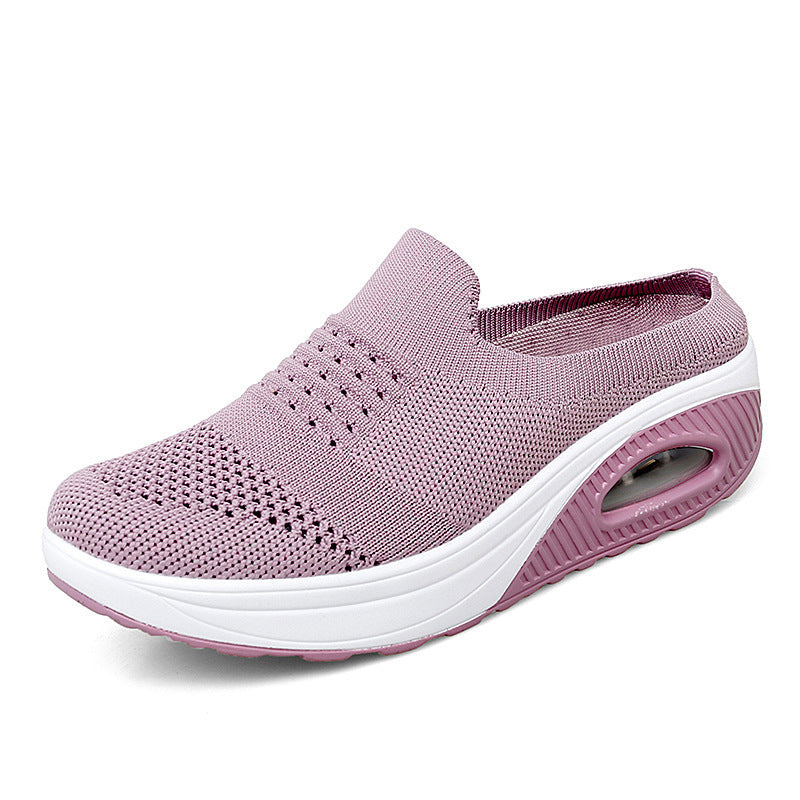 Flying Woven Breathable Casual Slip On Women's Shoes