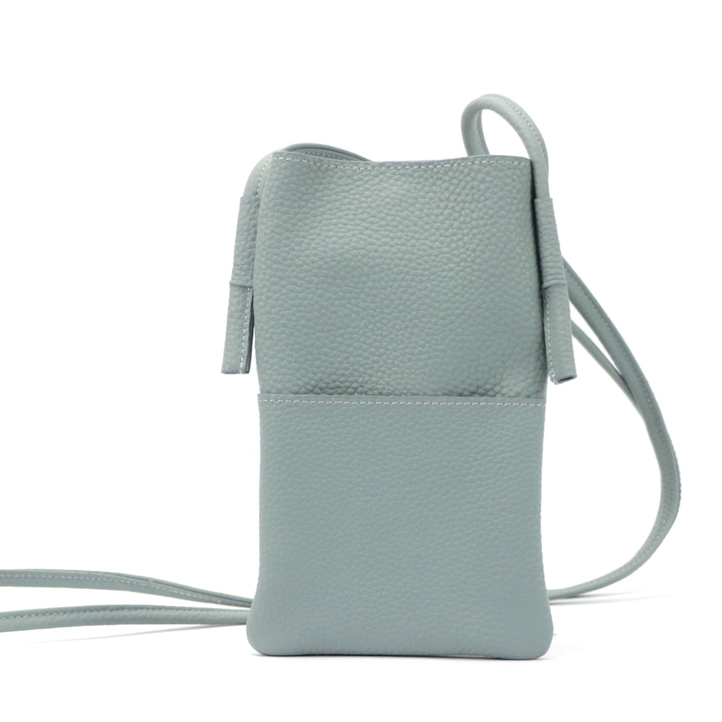 Women's Genuine Leather Lychee Pattern Mini Mobile Phone Bag