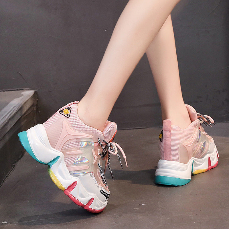 Platform Platform Sports Inner Heightening Rainbow Shoes