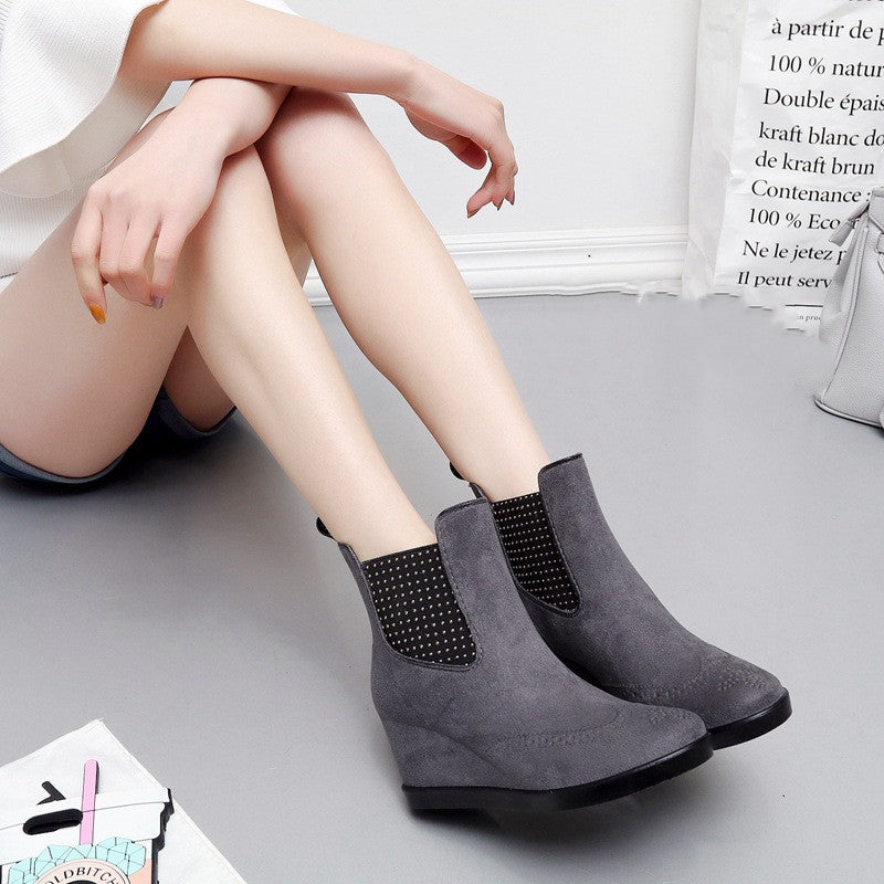 Women's Short Wedges Non-slip Rain Boots