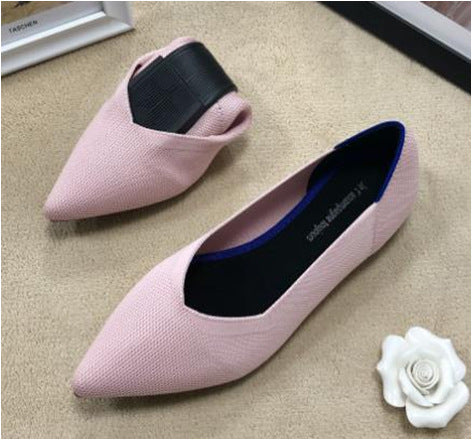 Women's Pointed Toe Casual Woven Flat Shoes