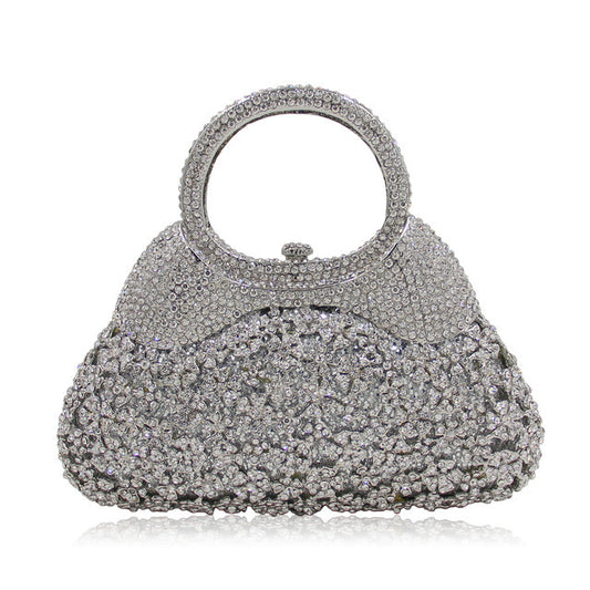 Handgefertigte Abendtasche mit durchbrochenem Diamant-Kristall für Damen