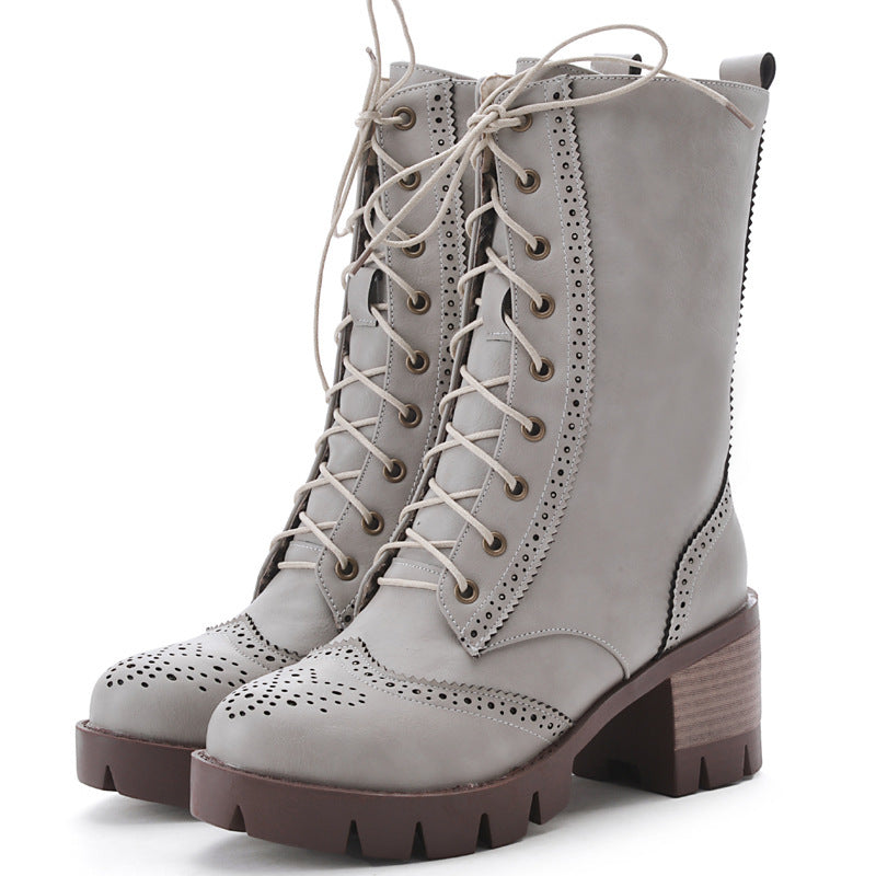 Women's New Chunky Heel Boots Strap