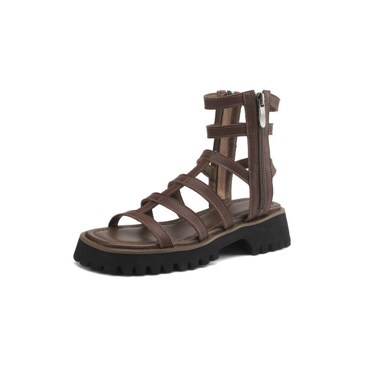 Lässige Retro-Plateau-Sandalen für Damen