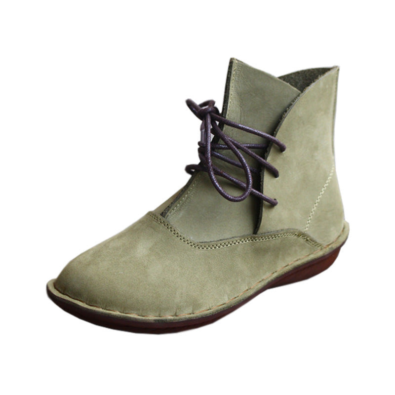 Women's Retro Literary Soft Sole Sewing Boots