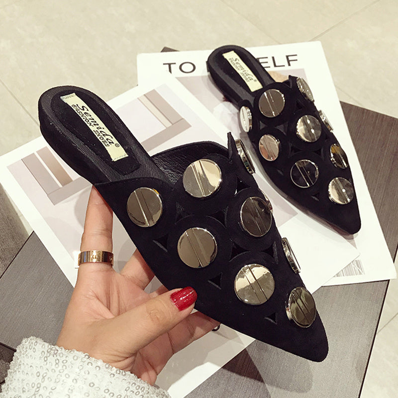 Women's Fashion Pointed Toe Flat Sandals And Slippers