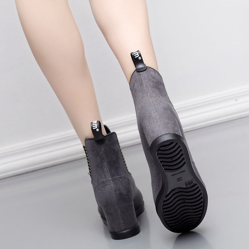 Women's Short Wedges Non-slip Rain Boots