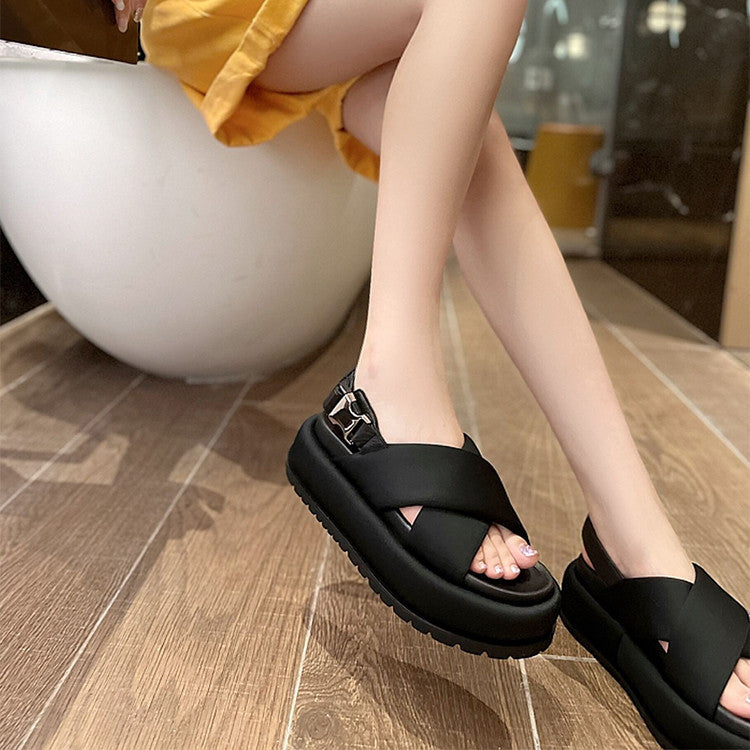 Neue Leder Retro Cross Roman Damen Sandalen