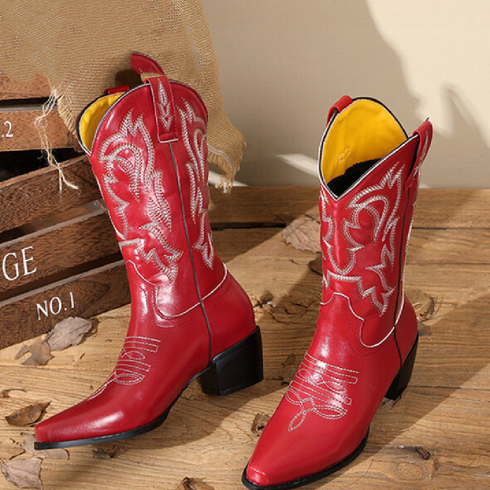 Bestickter Retro Western Cowboystiefel für Damen