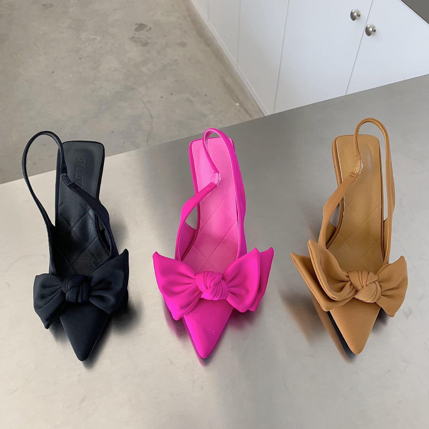 Women's Pointed Toe Stiletto Bow High Heel Sandals