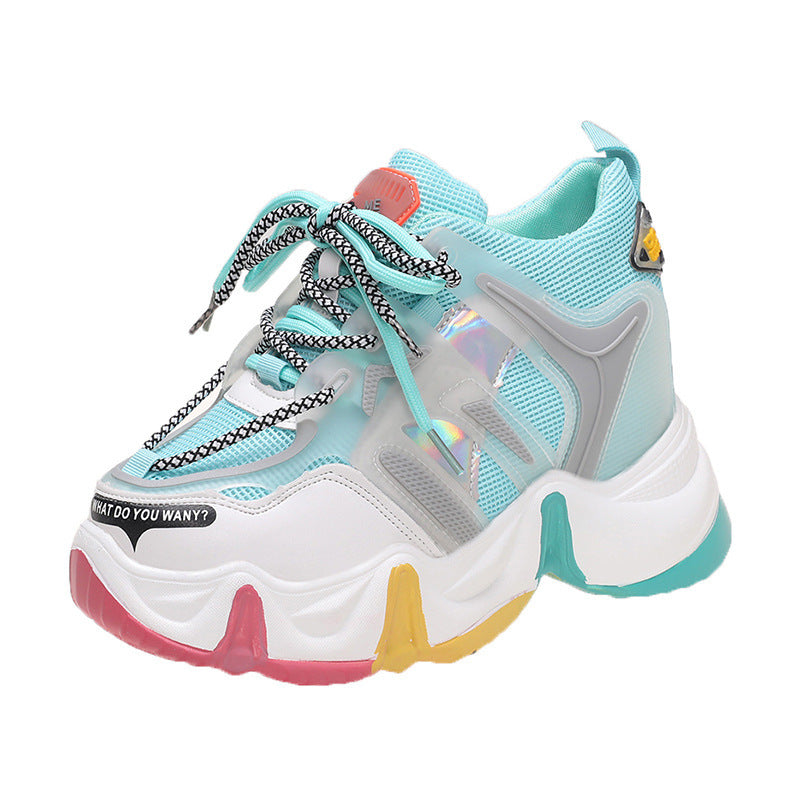 Platform Platform Sports Inner Heightening Rainbow Shoes