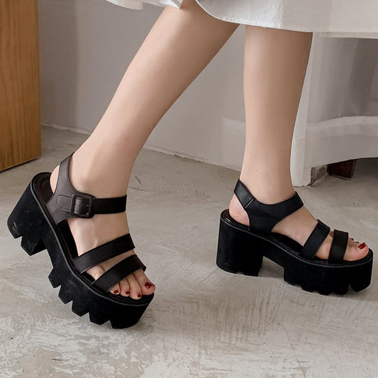 Women's Simple High Heel Solid Color Sandals