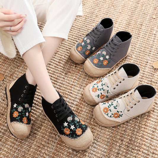 New Ethnic Style Embroidered Flower Daisy Women's Shoes