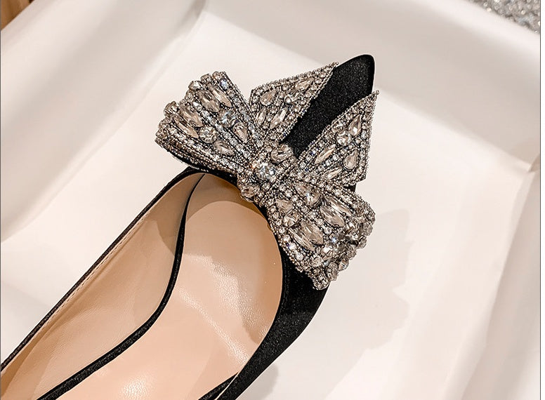 Strass High Heels Damen Stiletto Französischer Stil