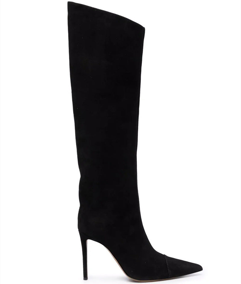 Damen-Stiefel Symphony aus Lackleder mit spitzer Zehenpartie und hohem Absatz