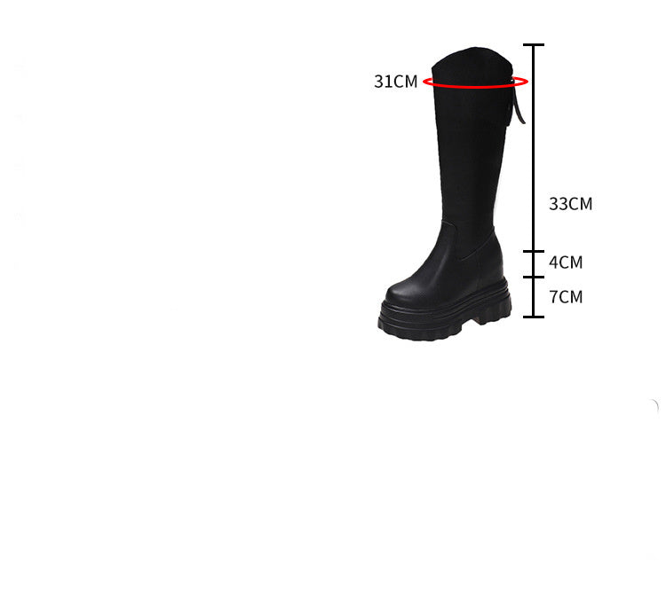 Schlanke, aber knielange Stiefel im koreanischen Stil für Damen